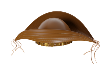 Chapéu de Couro Cangaceiro Lampião com flor artesanato para campanhas do nordeste nordestino  png sem fundo