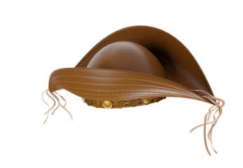 Chapéu de Couro Cangaceiro Lampião com flor artesanato para campanhas do nordeste nordestino  png sem fundo