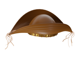 Chapéu de Couro Cangaceiro Lampião com flor artesanato para campanhas do nordeste nordestino  png sem fundo