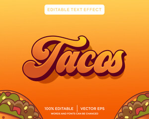 tacos 3D text effect template
