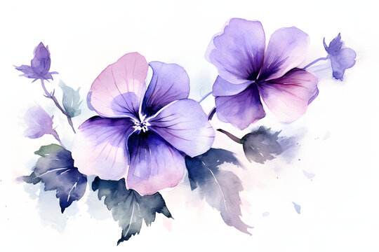 beautiful flowers blooming in watercolor style