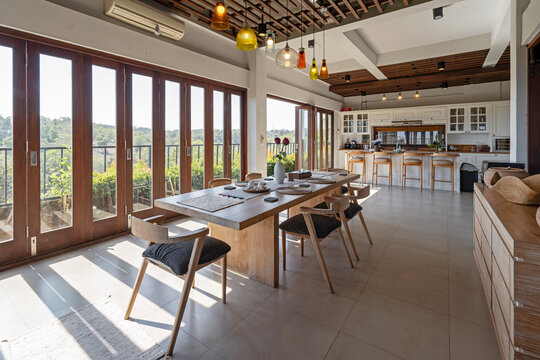 large dining table in the living room