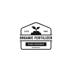 Organic fertilizer logo or organic fertilizer label vector isolated. Best organic fertilizer logo for product, websites, design element, and more about organic fertilizer.