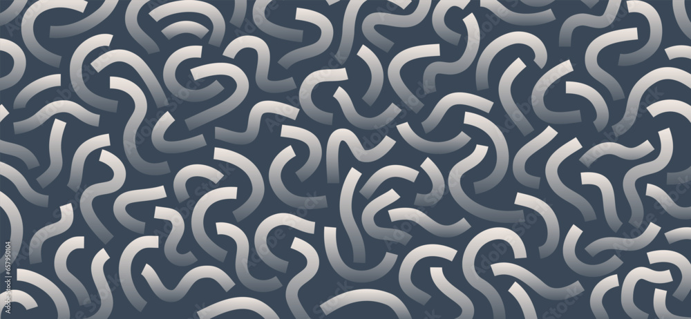 Aufkleber Gradient doodle pattern. Funny pattern. Curved lines isolated on blue background.