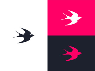Swallow bird logo icon vector template 