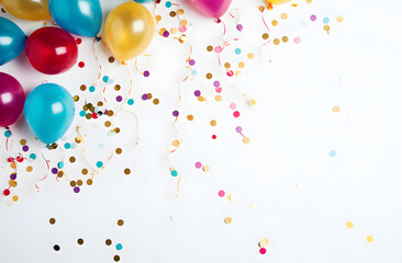 party balloons and confetti background