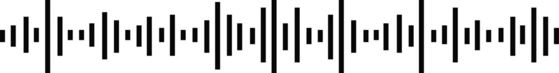 Music player sound bar. Audio speech spectrum noise. Sound wave of voice. Record interface. Equalizer icon with soundwave line isolated on transparent background.