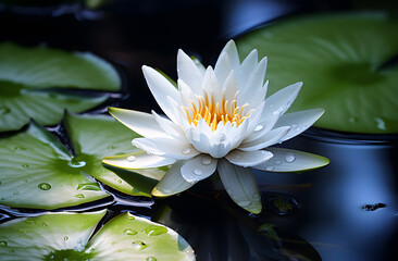 white flower in the water