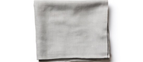 A single white napkin in a gray kitchen