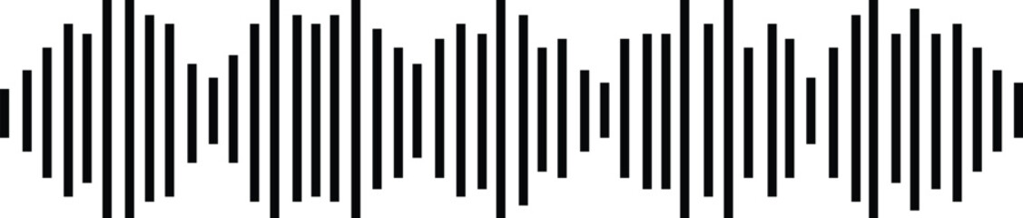 Music player sound bar. Audio speech spectrum noise. Sound wave of voice. Record interface. Equalizer icon with soundwave line isolated on transparent background.