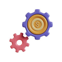 3d render payment process icon