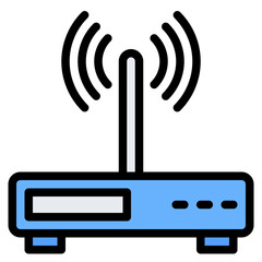 Router Icon, Filled Line style icon vector illustration, Suitable for website, mobile app, print, presentation, infographic and any other project.