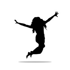 Girl jumping vector png