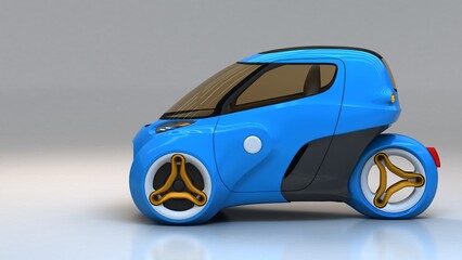 electric trike vehicle concept design, non AI image - 3D illustration