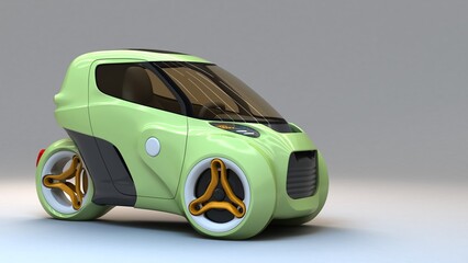 electric trike vehicle concept design, non AI image - 3D illustration