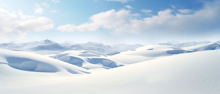 A wide image of a snowy meadow