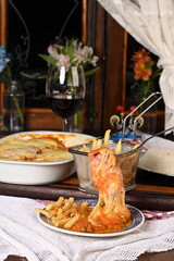 bolognese lasagna pasta with meat and tomato sauce typical italian food creamy and tasty meal