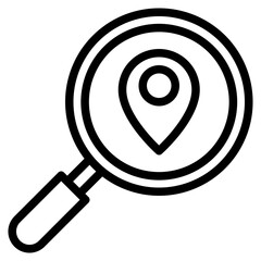 Search Location Icon, Line style icon vector illustration, Suitable for website, mobile app, print, presentation, infographic and any other project.