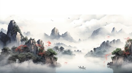 landscape with fog