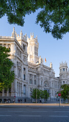 Classical white building, the town hall of Madrid, Spain