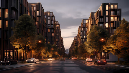 Fototapeta na wymiar modern high density apartment towers