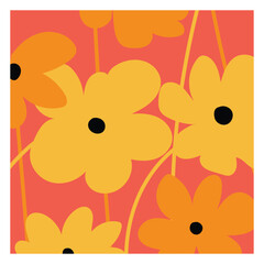 Beautiful abstract plants and flowers floral nature hand drawn vector illustration background.