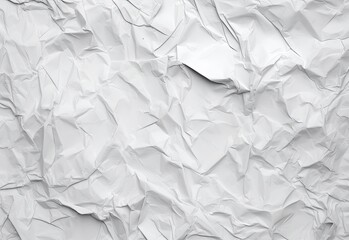 Crumpled white paper, paper texture, created with AI