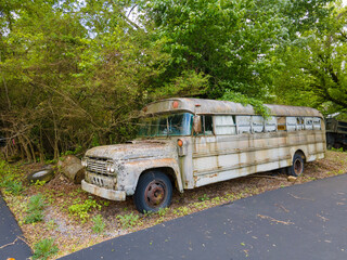 old bus on the road