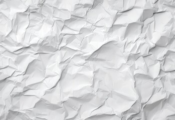 Fototapeta premium Crumpled white paper, paper texture, created with AI