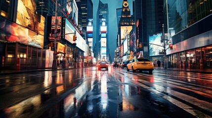 Fototapeta premium Lively and bustling city scenes with realistic lighting