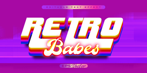 Retro babes editable text effect