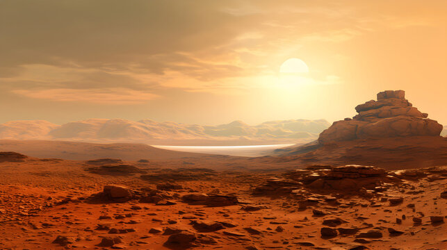 Depict the harsh and captivating environment of Mars.