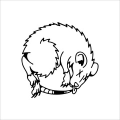 vector illustration of a circular rat