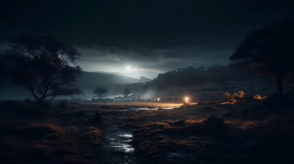 Naklejka premium a magical landscape darkness