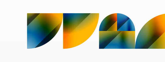 Circles and diverse shapes converge, fashioning contemporary backdrop igniting creativity. Design for digital designs, presentations, website banners, social media posts © antishock