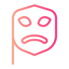 sad mask gradient icon