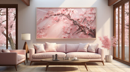 a solid color backdrop with a gentle blush pink, evoking feelings of tenderness and warmth. Created with generative AI