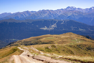 landscape view in mountainous terrain in Georgia