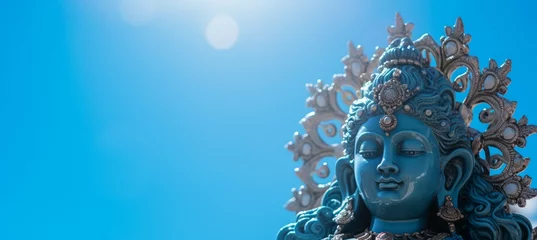 Tuinposter Blue Vishnu god.  Generative AI technology. © Hero Design