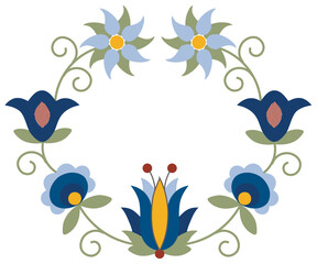 Kashubian Floral Design 1U - obrazy, fototapety, plakaty