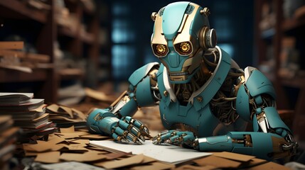 Fototapeta premium Efficiency Unleashed: Robotic Process Automation in Action