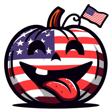 Patriotic Halloween Pumpkin