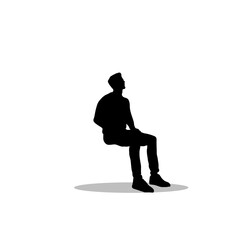 Men sitting vector 