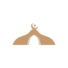 Mosque Logo Design Muslim Place of Worship Vector Simple Template