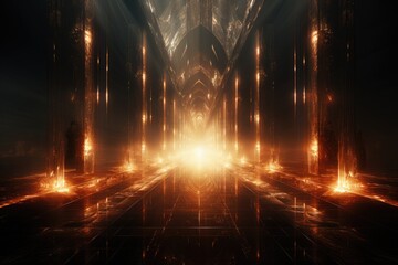 Fototapeta premium Cyber innovation technology background. Generative AI