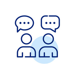 Users communication icon. Pixel perfect, editable stroke