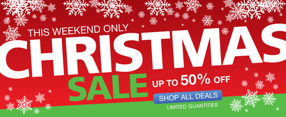 christmas sale banner layout design, vector illustration