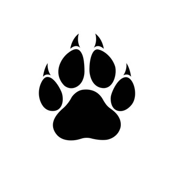 recommend clip art: paw print black and white 