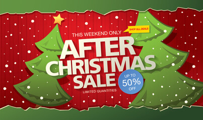 christmas sale banner layout design, vector illustration