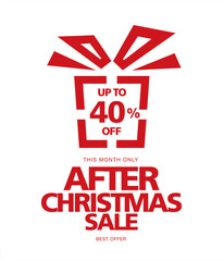 after christmas sale banner layout design, vector illustration